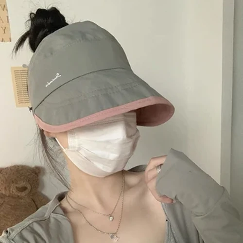 Moda pusty top kapelusz przeciwsłoneczny z szerokim rondem dla kobiet anty UV krem ​​do opalania kapelusz typu Bucket kobieta ochrona przed słońcem czapka plażowa na świeżym powietrzu kapelusz rybaka