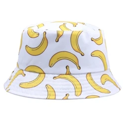 Mùa Hè Mùa Xuân Bóng Mỏng In Hình Chuối Cotton Polyester Mềm Nón Ngoài Trời Thoáng Khí Thời Trang Panama Người Cá Mũ Nam F110
