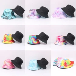 Mới Nóng 1 Dây Buộc Xô Nón Đảo Chiều Hai Mặt Mũ In Mềm Packable Ngoài Trời Hat người Cá Mũ Lưỡi Trai