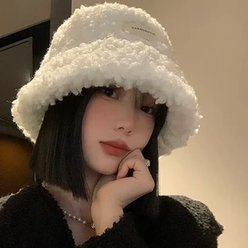 Unisex Mùa Đông Mũ Ấm Áp Thịt Cừu Len Nón Dành Cho Nữ Làm Dày Đầu Dẹt Mũ Unisex Nam Panama Ngoài Trời Người Cá mũ Lưỡi Trai