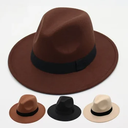 Lipine uliuli masani a tama'ita'i pulou Fedora Autumn Winter Gentleman Jazz Felt Felt mo ali'i Retro Church Lady Mafolafola La'ei La'ei pulou pulou