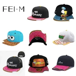 FEI M Moda Karikatür Snapback Kap Yüksek Kaliteli Munchies Mordida Plaj Açık beyzbol şapkası Yetişkin Rahat Spor güneş şapkası Gorra