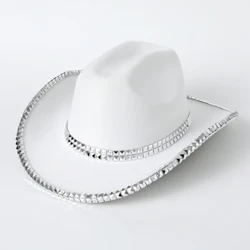 Chapéu de palha de cowboy ocidental, chapéu de palha de jazz ocidental para homens e mulheres, estilo britânico, 1 peça