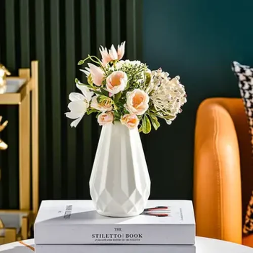 Nordic Bloemenvaas Imitatie Keramische Plastic Bloemenvaas Pot Thuis Woonkamer Desktop Decoratie Bruiloft Middelpunt Arrangement