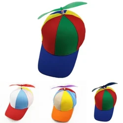Modes krāsainas bambusa spāres raibs beisbola cepures pieaugušajiem bērniem helikoptera propelleris Smieklīgas kokvilnas vecāku un bērnu cepures