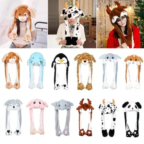 Mná Cailíní Bog Bog Bog Léim Coinín Pionsa Mála Aeir Ainmhithe Cluas Hat Greannmhar Cap Plush