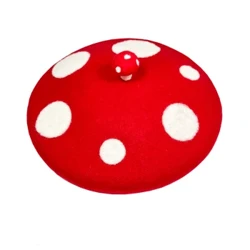 RH Weibliche süße rot weiße Pilze Design Handgemachte Mädchen Malermütze Herbst Winter Bud Damen Warme Baskenmützen