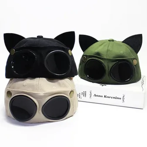 2022 noi ochelari de pilot pălărie de baseball femei bărbați urechi de pisică șapcă parasolară pentru toamnă și iarnă purtare inversă șapcă snapback șapcă de ciclism