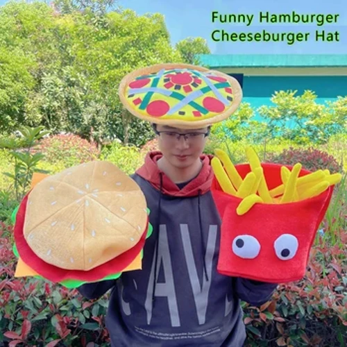 New Burger Vui Hamburger Phô Mai Hình Mũ Người Lớn Trẻ Em Cá Tính Halloween Tiệc Hóa Trang Phục Trang Phục Đạo Cụ Nắp