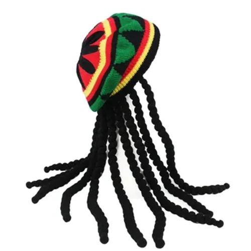 Het Braid Unisex Newydd Wedi'i Gwau Het Jamaican Bob Rasta Beanie Hetiau Cap Hip Hop Dreadlocks Wig Bob Marley Caribïaidd Gwisg Ffansi Het