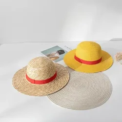 31/35cm Luffy Straw Hat Cosplay Animation Fa'atinoga Fa'atinoga Tamaiti Matutua Luffy Straw Cap Summer Sun Hat Mea'ai pulou Anime