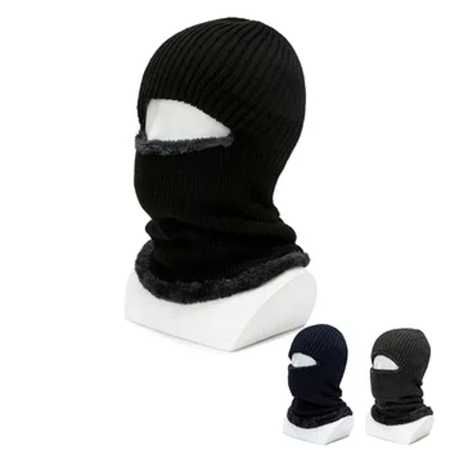 K296 Winter Outdoor Warm Riding Hat Men's Thickened Face Protection Solid Wool Hat Neck Protection Pullover One Piece Men's Hat