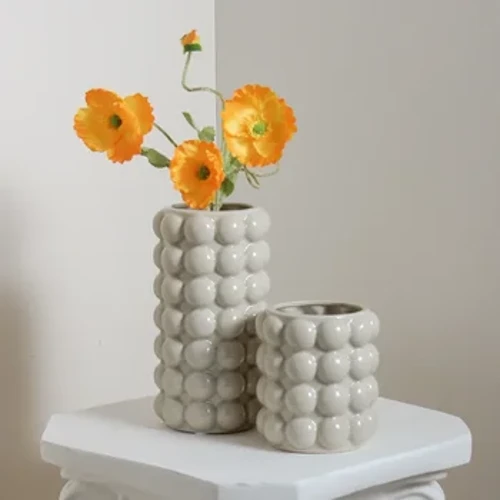 Förälskade ins stil högvärdig keramisk vas, avancerade hydroponiska redskap, blomsterarrangemang, vasprydnader, förvaringsrör