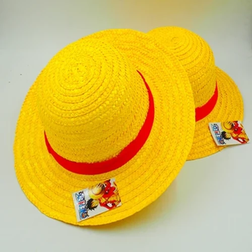 Japonské Anime Cosplay Slaměné klobouky Jednodílný Luffy Hat Kreslená čepice Roztomilé jednobarevné Unisex čepice Prodyšné Boater Beach Hat