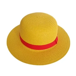 Luffy Straw Hat Anime Cartwn Cosplay Cap Ategolion ar gyfer Merched Dynion Kids Sunshade Haf