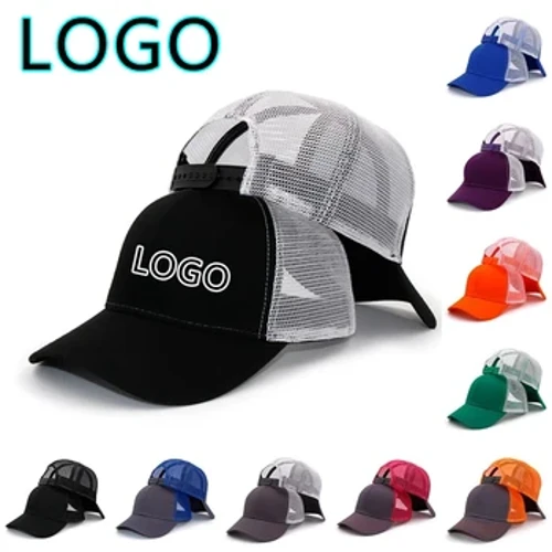Benotzerdefinéiert Logo Mesh Splicing Atmungsjustéierbar Baseball Cap Männer Hip Hop Summer Shade Snapback Hut Outdoor Fraen Trucker Caps