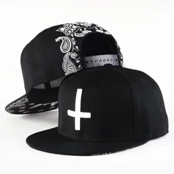 Nón Snapback Mũ Bóng Chày Thêu Chữ Thập Có Thể Điều Chỉnh Mũ Dành Cho Thanh Niên Nam Nữ Fashio Nắp Phẳng Xu Hướng Nhảy Đường Phố Mũ Lưỡi Trai