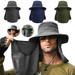 Summer Sun Hats UV Protection Outdoor Hunting Fishing Cap para sa Mga Lalaking Babae Hiking Camping Visor Bucket Hat na Matatanggal na Fisherman Hat