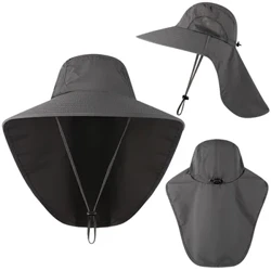 Бейсболкі з шырокімі палямі для жанчын і мужчын Sun Defender Cooling Neck Guard Кепка-сафары для паходаў і рыбалкі Капялюш на адкрытым паветры з клапанам