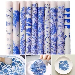 1kom keramika keramika glina transfer papir glazura podglazura cvjetni papir Jingdezhen plavo-bijeli porculanski naljepni papir 47x35cm