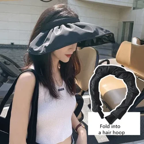 Hataí Foldable Bhlaosc Gréine an tSamhraidh Mná Trá Lasmuigh den Trá Caipíní Buicéad Leithead Bog Leathan Cosaint UV Dual Úsáide Fonn Gruaige Hataí Gréine