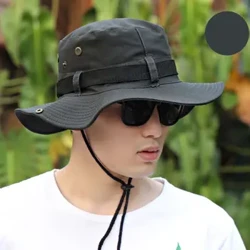 Capa masculina para pesca com aba larga e aba para pescoço, sol Chapéu, balde Chapéu, boné para caminhada