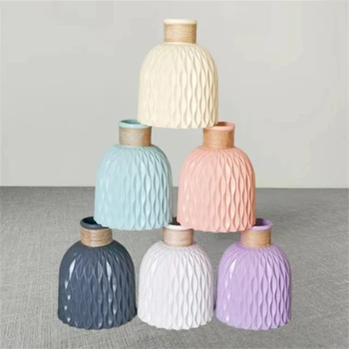 Modern Blomvas Imitation Keramik Blomkruka Dekoration Hem Plast Vas Blomsterarrangemang Nordisk stil Heminredning
