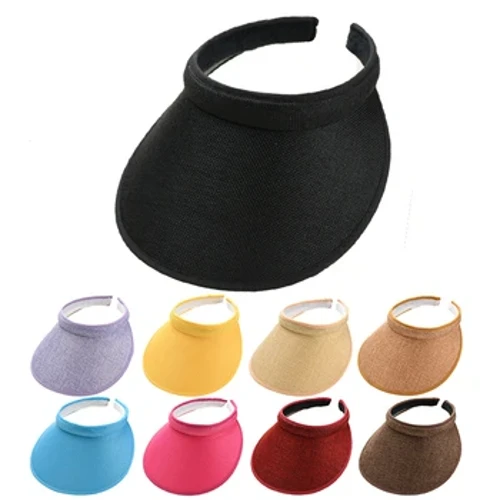 Hata Grian an tSamhraidh Hataí Trá Iniompartha Leathan Inaistrithe Taisteal Lasmuigh Hat Visor Infoldable Cap Tuí Ilfheidhme Caipín Tuí do Mhná