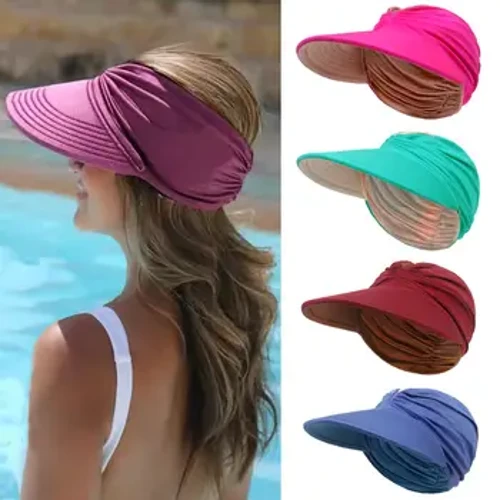 1 бр. Дамска шапка с широка периферия и двустранна козирка Sun Protectio Anti-UV летни шапки Модна гъвкава бейзболна шапка за пътуване Плажна шапка