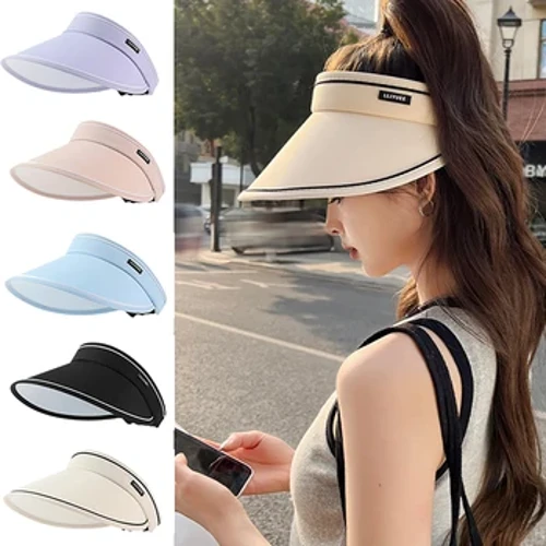 2024 Mùa Hè Mới Trống Top Hat Chống Tia UV Nữ Ngoài Trời Tấm Che Nắp Thường Bóng Mũ Ống Hút Rộng Vành Lớn bãi Biển Sunhat Nữ