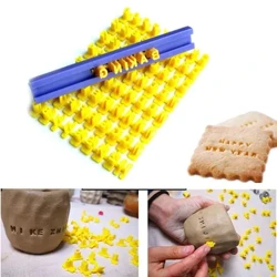 Helu Alphabet Stamps DIY Press Print Name on Ceramic Pottery Soap Candle Cookie Stamps Tools Letter Clay Stamp Embosser Set