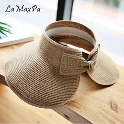 LaMaxPa Phụ Nữ Mới Mùa Hè Tấm Che Mũ Có Thể Gập Lại Mũ Chống Nắng Rộng Vành Lớn Mũ Đi Biển Mũ Rơm Chapeau Femme Đi Biển Mũ Bảo Vệ UV