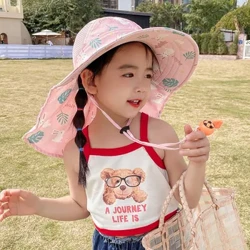 Mga Bata sa Sun Hat Summer Kids Panlabas na Leeg Panakip sa Tenga Anti UV Protection Beach Caps Kids Boy Girl Travel Flap Cap para sa mga Bata