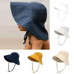 Leanbh SunHat Buachaillí Samhraidh Cailíní Buicéad Hata Páistí Cadás Hataí Taistil UV Leanaí Brim Mór Caipíní Trá Allamuigh Faisean Corr-chaipín Panama