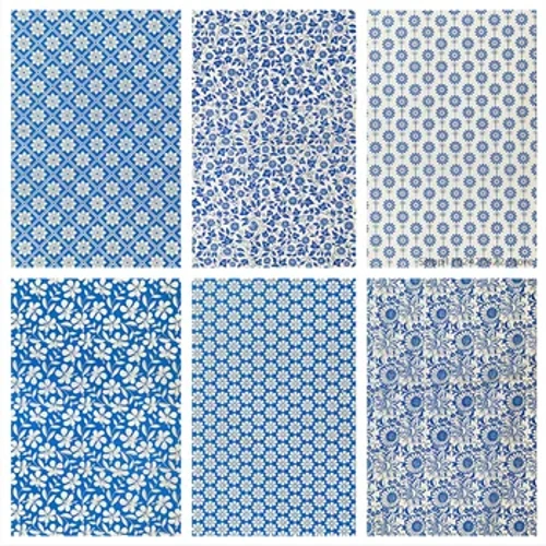 1PCS Criadóireacht Nua Potaireacht Páipéar Aistrithe Cré Glaze Underglaze Páipéar Bláth Jingdezhen Páipéar Decal Poircealláin Gorm agus Bán