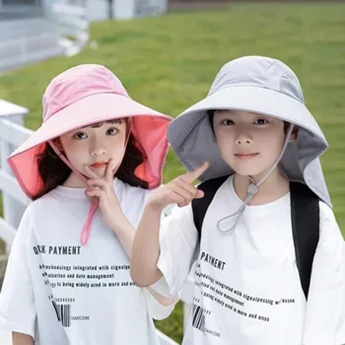 Kinderen Zonnehoed Zomer Kinderen Outdoor Hals Oor Cover Anti UV Bescherming Strand Caps Kinderen Jongen Meisje Reizen Flap Cap voor kinderen