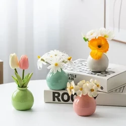 1Pcs Ins Ceramics Ceramics Flower Vase Nordic Hydroponics Vases I-Creative Room Decor I-Mini Flower Plant Bottle Pots Umhlobiso wedeskithophu 꽃병