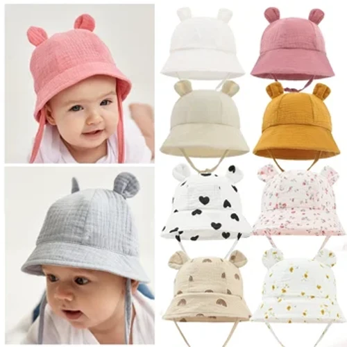 2022 Ny høst Baby Sun Hat Children Outdoor Rabbit Ear Beach Caps Boy Girl Panama Hat Unisex Beach Bucket Hats Bunny Hat