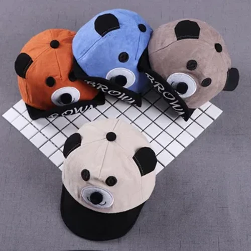 Topi Baseball Bayi Beruang Kartun Lucu untuk Anak Laki-laki Anak Perempuan Sun Protection Caps Bayi Adjustable Visor Cap 0-2Year