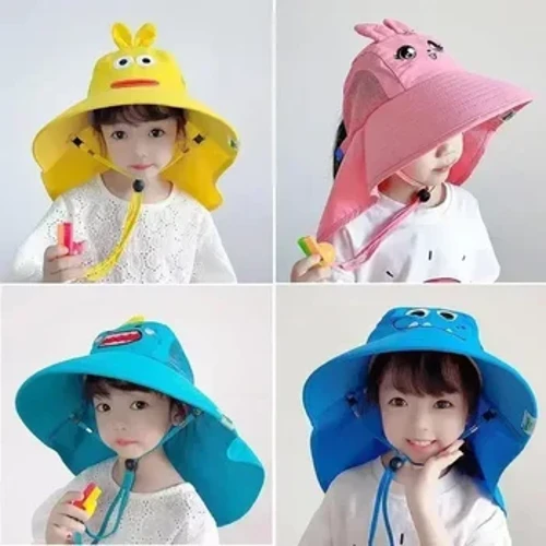 Bolalar uchun ochiq yozgi shlyapa Bolalar uchun quyosh shlyapasi bo'yin quloq qopqog'i quyoshdan himoya qiluvchi plyaj qalpoqlari Bolalar o'g'il qiz bolalar uchun qopqoq qopqog'i