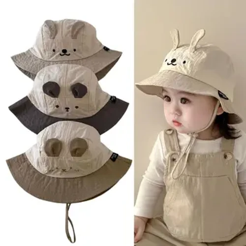 Cappelli a secchiello per bambini a tesa larga Nuovo berretto Panama in cotone multicolore Cappello da sole per bambini in cartone animato da campeggio all'aperto