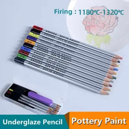 Potaireacht Peann luaidhe Dath Underglaze 10 Dathanna Roghnach Ardteocht Ard-Peann Púdar Glaze Uirlis Dathúcháin Péinteáil Ceirmeacha DIY