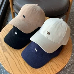 Mũ Bóng Chày Thời Trang Cho Phụ Nữ Và Nam Giới Thêu Gấu Bắc Cực Hip Hop Mũ Snapback Cotton Mũ Chống Nắng Unisex Màu Trơn che Nón