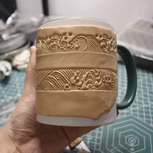 Lera Stämpel Textur Relief Ark Keramik Keramik Polymer Lera Vågmönster Impression Mall Designer Gör-det-själv konst Örhängen Smycken
