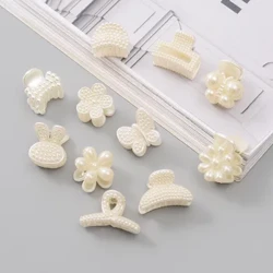 Koreanske kvinner Jenter Små Mini Perle Hårklør Hårklemmer Hodeplagg Hårnål Krabbe Barrette Mote Ornament Hårtilbehør