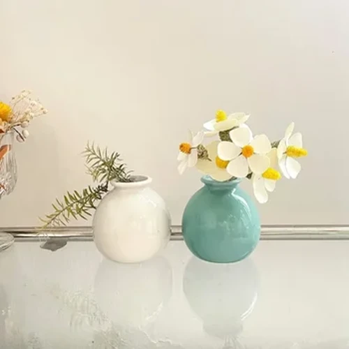 1 stks Bloemenvaas Hydrocultuur Keramiek Vaas Kleurrijke Desktop Ornamenten Creatieve Bloem Plant Potten Home Decor Decoratie Maison