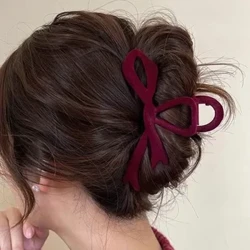 Red Velvet Bow Hiusklipsit Syksy Talvi Naisten Hiuskynsi Clip Ranska Elegantti Hiusneula Hiustarvikkeet Naisten Päähineet Lahja