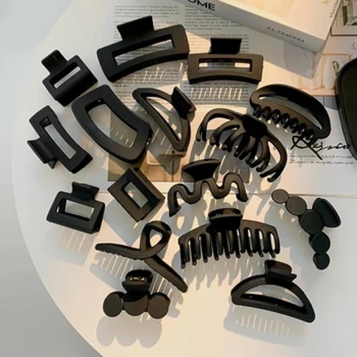 Grandes griffes de cheveux noires en acrylique, 1 pièce, épingles à cheveux élégantes, Barrette, pinces à griffes de crabe, couvre-chef pour femmes et filles, accessoires de cheveux