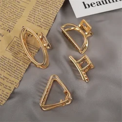 Urrezko koloreko metalezko ile-atzapar geometriko sinplea Emakumeentzako Neskentzako Moda Bihotz Katuaren Formako Barrette Ile-harreta Ile-osagarriak Buruko arropa