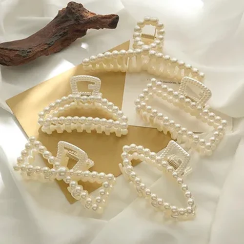 Perla dotoreak aleak emakumeentzako ile-hortzak moda geometrikoak ile-atzapar-barrakak Buruko arropak zaldi-buztan ile-klipak ile karramarroaren osagarriak